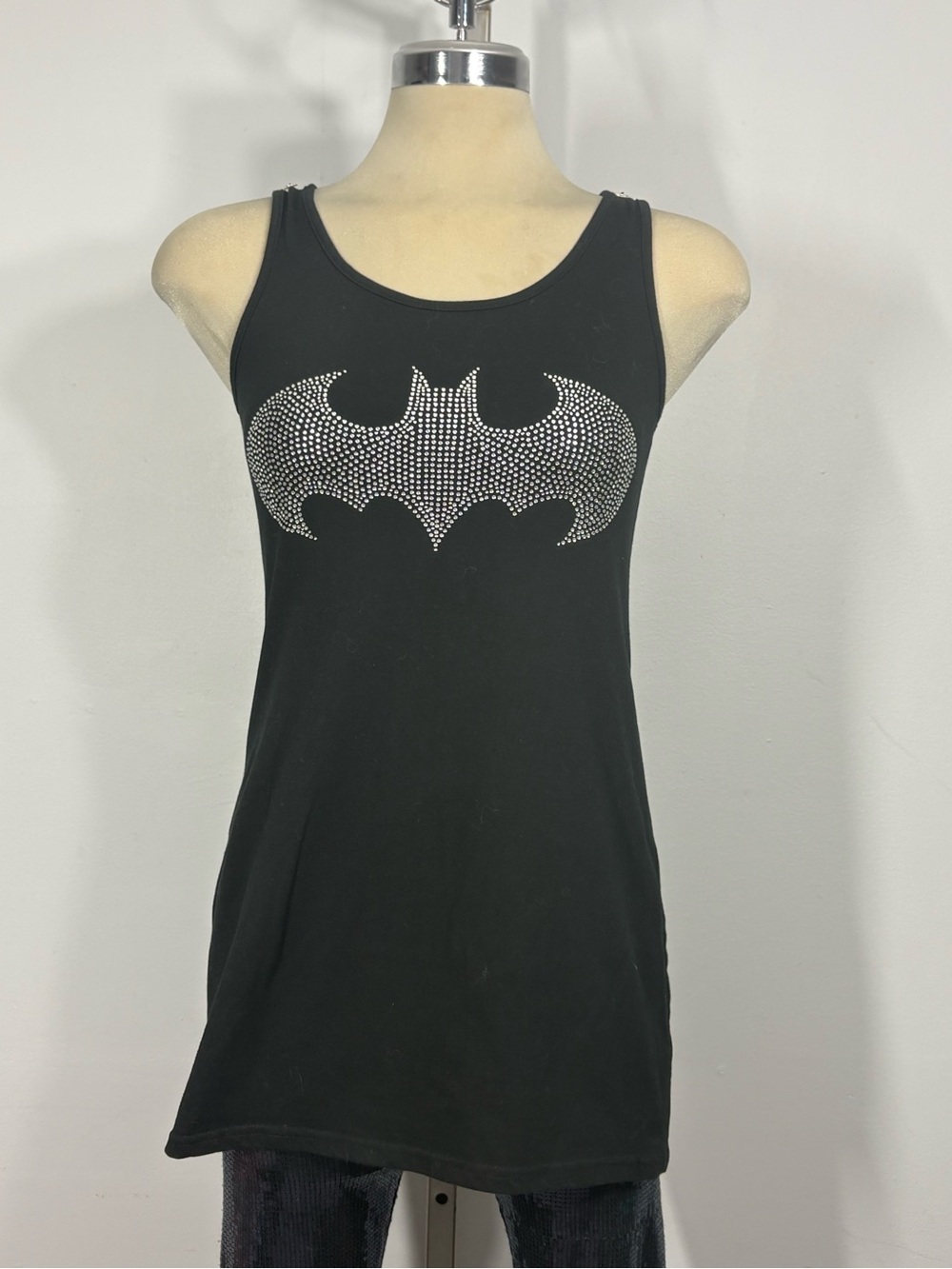 Batman Black Tee with Yellow Logo Tag